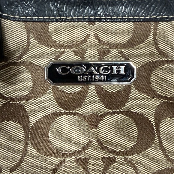 Coach | Bags | Coach Signature Leather Trim Tote Bag F6569 Rare Model ...